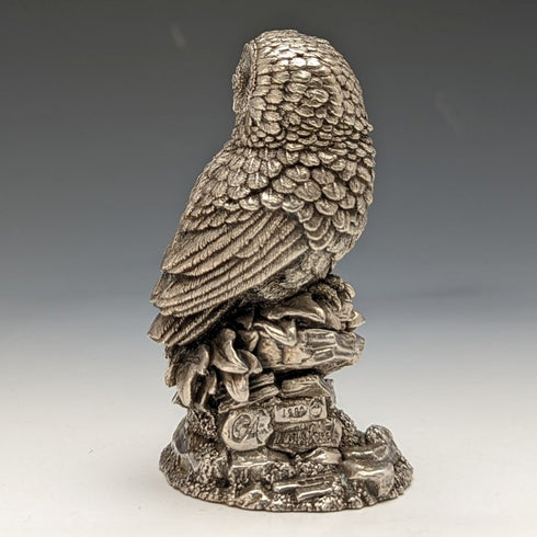 Sterling Silver Sculpture Owl Object 109g Height 7.5cm UK Country Artist Company